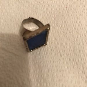 Silver ring with blue stone